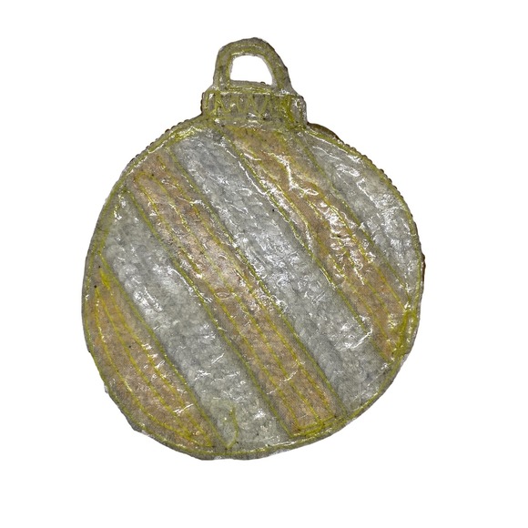 Vintage Sequined Beaded Christmas Round Ornament Hand Made Stockings, Garments - Picture 2 of 4